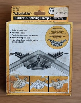 Adjustable Angle Corner And Splicing Clamp No. 9133 Made In USA 3  Capacity NEW