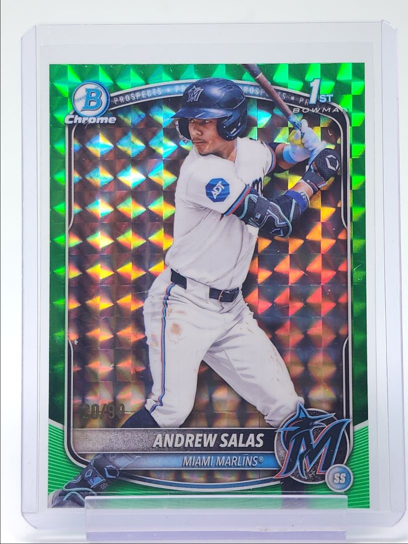 ANDREW SALAS 2025 BOWMAN CHROME 1ST GREEN GEOMETRIC REFRACTOR /99 Q0963