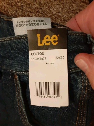 Lee Colton Loose Fit Carpenter Denim Jeans Mens 52x30 Blue New - Picture 6 of 10