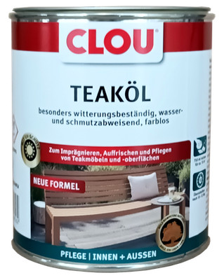 750ml Clou Teaköl Holzpflegeöl Holzöl Holzschutz farblos