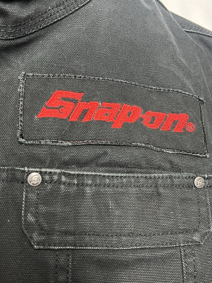 Abrigo aislante con capucha y cremallera negro vintage a presión para hombre talla XL Foto 3 de 4