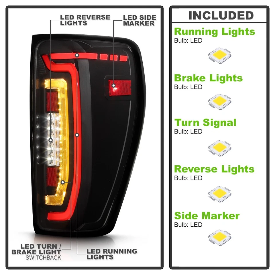 For 2019-2022 GMC Sierra 1500 Incandescent Full LED SwitchBack TaiL Lights Lamps - Image 4 of 4