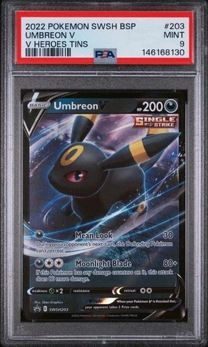 Umbreon V 203 Pokémon TCG 2022 Ultra Rare Holo V Heroes Tin Promo PSA 9 Mint