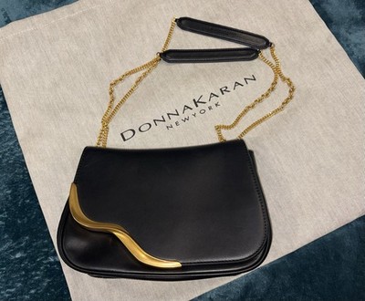 Donna Karan New York Malverne Leather Crossbody Bag Black NWT $328