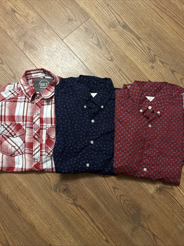 Lot Of 3 American Eagle And Buckle Shirts Size Extra Small Men’s Long Sleeve