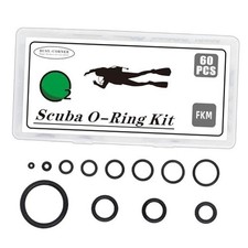 60PCS FKM O-Rings in Dive-Specific Sizes, Scuba O-Ring Kit Scuba Diving Rubber