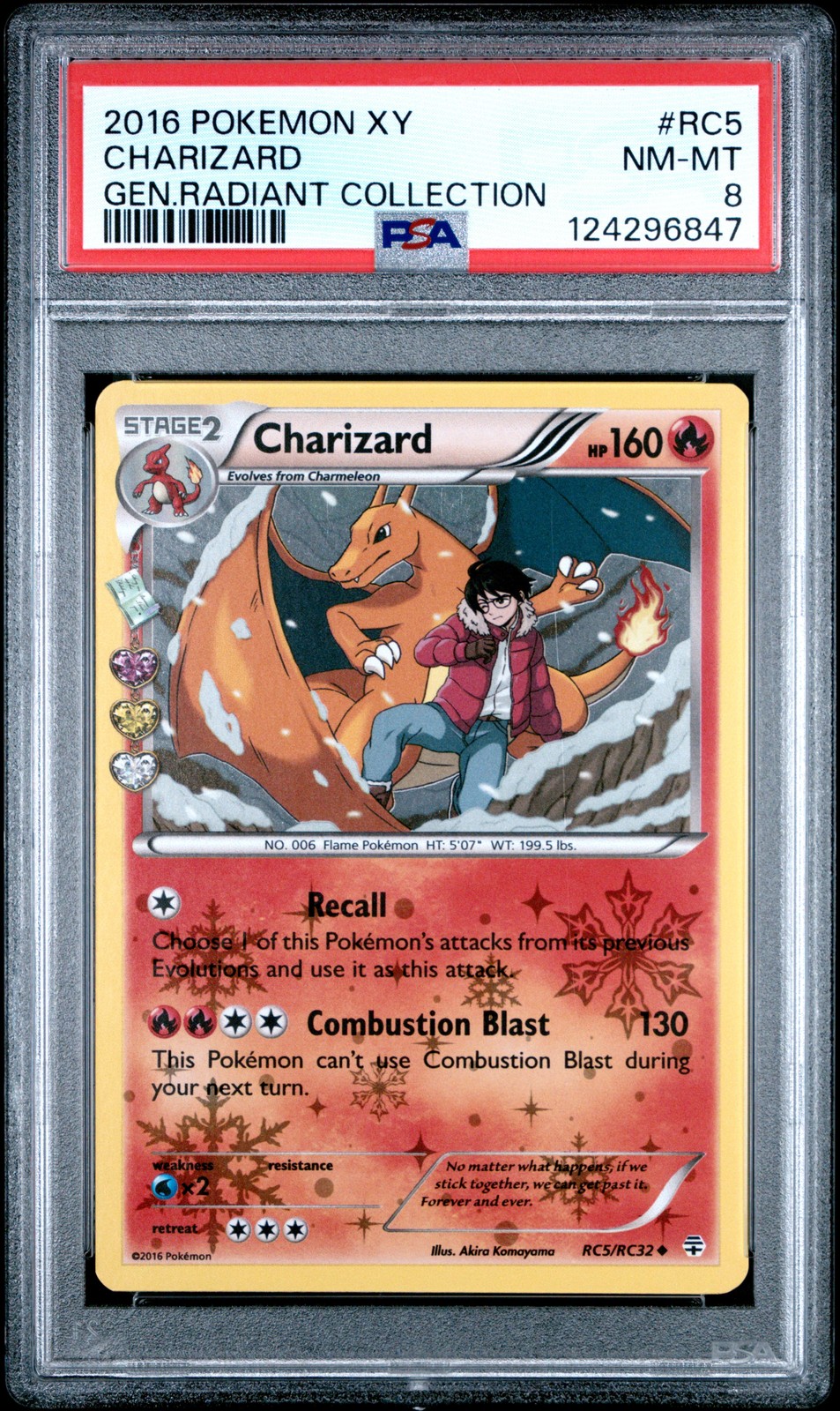 2016 POKEMON XY GENERATIONS RADIANT COLL #RC5 CHARIZARD PSA 8