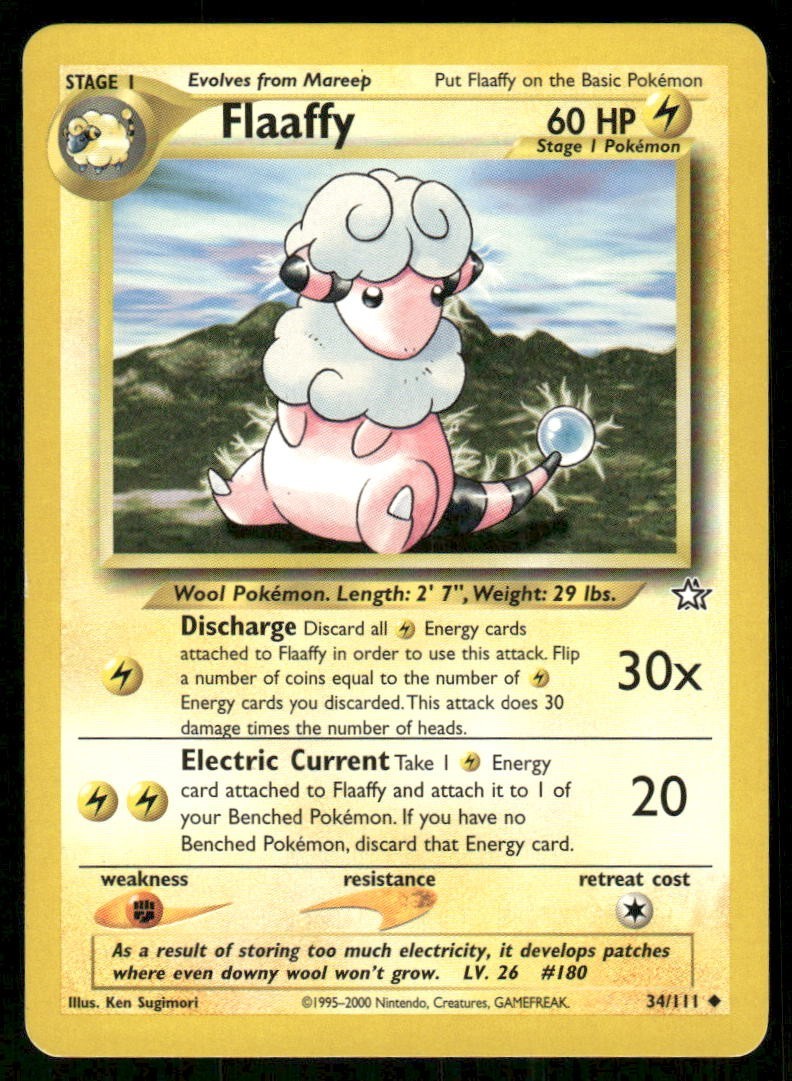 Pokemon Tcg Flaaffy #34 Pokemon Neo Genesis LP