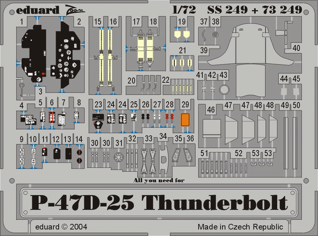 Eduard EDSS249 1:72 Republic P-47D-25 Thunderbolt PRE-PAINTED IN COLOUR!