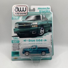 2005 CHEVROLET SILVERADO SS PICKUP TEAL 1/64 CAR BY AUTO WORLD AWSP190A-4I