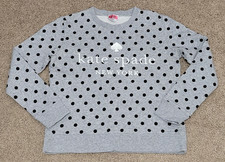 Kate Spade New York Womens Gray Black Polka Dot Embroidered Sweatshirt Size XS
