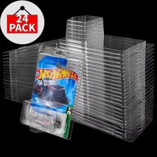 24Pack Clear Protector Case Plastic Display Fit For Hot Wheels & Matchbox Basic⭐