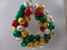 Over 50 Vintage Christmas Ornaments Satin Sheen Balls- Handmade Wreath