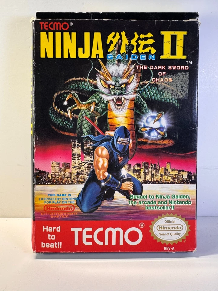 Ninja Gaiden II: The Dark Sword of Chaos (Nintendo NES, 1990) COMPLETE CIB Authe - Image 2 of 4