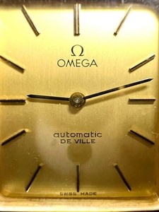 Authentic Omega De Ville Tank Automatic Gold Plated Square Men's Watch 28x35mm Vintage
