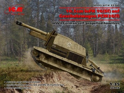 ICM 35340 1/35 10.5cm Lefh 16 (Sf) Auf Geschutzwagen FCM36 (F), WWII German