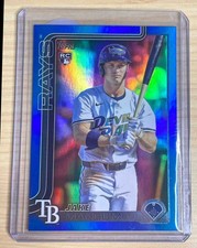 2025 Topps Update Jake Mangum #US306 Blue Holo Foil 147/150 RC Rays