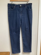 M S Sienna Blue Plain Straight Denim Jeans UK 16 Short