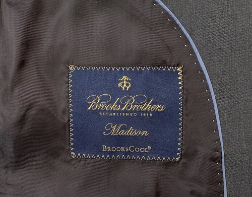Hombre 44R Brooks Brothers Madison Fit "Brooks Fresco" Gris Marengo Punto Blazer - Imagen 11 de 13