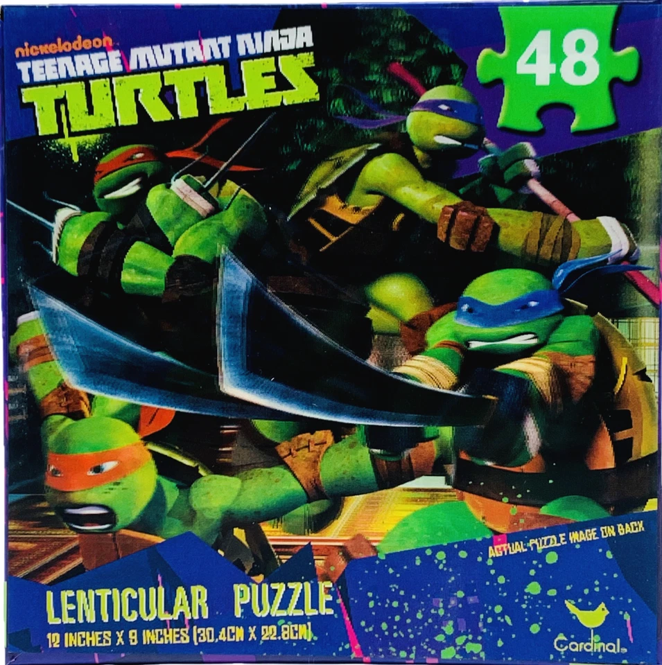 Rompecabezas Lenticular 3D Tortugas Ninja Adolescentes Mutantes Nickelodeon 48 Piezas Foto 3 de 4