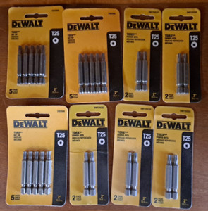 25 DeWalt 2" Torx Star Bit Tips T25 DW2666 (3 packs) and DWT25CS2 (5 packs)