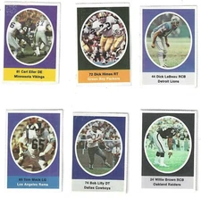 1972 Sunoco Football Stamps Brown Eller Himes LeBeau Lilly Mack 5 HOF