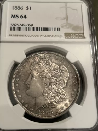 1886-P Morgan Silver Dollar NGC MS64 Superb Eye Appeal Strong Strike Beautiful