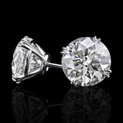 Zertifiziert IGI Lab Created 4 Kt Rundschliff Diamant Ohrstecker 14 K Weißgold