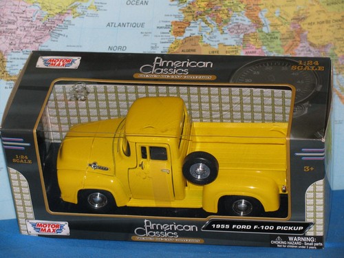 1/24 1955 FORD F-100 PICKUP YELLOW AMERICAN CLASSICS PREMIUM DIE-CAST BRAND NEW - Picture 10 of 12