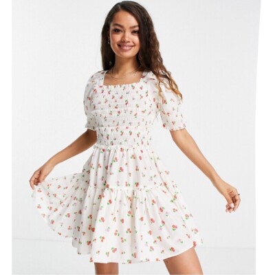 shirred skater dress boohoo Women's Plus Linen Look Puff Sleeve Shirred Waist Skater Dress in Black | Size: 22