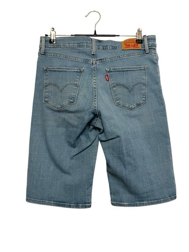 Levi's Classic Bermuda Jeans Pantaloncini Donna Taglia 30 Blu Chiaro Jorts Denim Elasticizzato - Foto 2 di 5