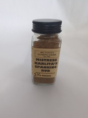 Big Fatty's Mistress Karlita's Spanking Rub 2.5 Oz Glass Shaker
