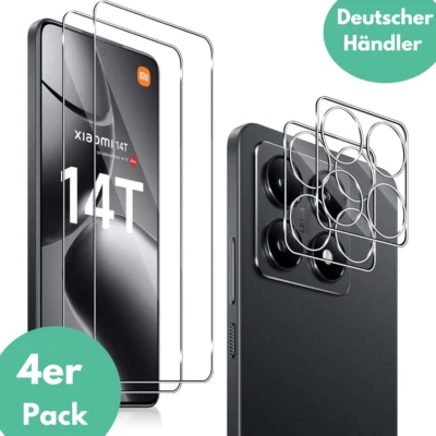 SMARTUP 2X Schutzglas für Xiaomi 14T Display Kamera Panzerfolie Hartglas Full Screen 9H✅
