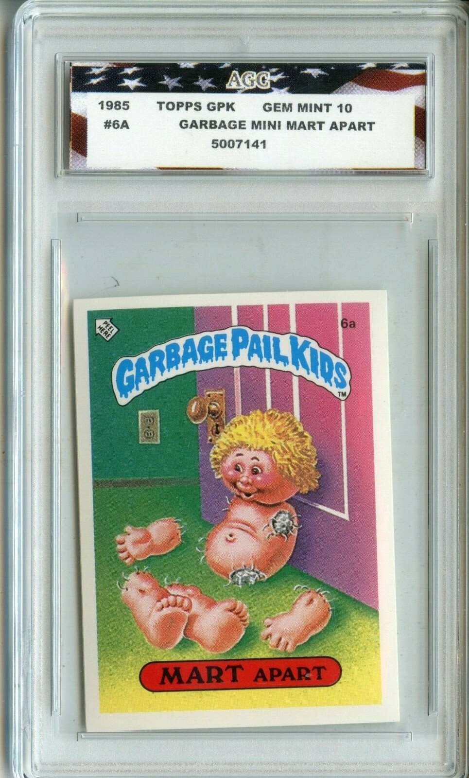 1985 Topps Garbage Pail Kids Mini #6A Mart Apart AGC 10 Gem Mint-image