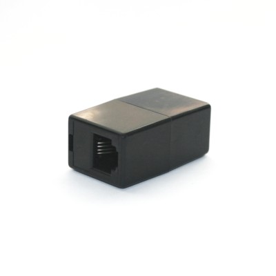Telefon-Adapter 6P4C RJ-11 Modular Kabel-Verbinder Buchse Bu/Bu schwarz Kupplung