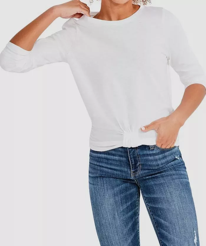 white t shirt with knot
