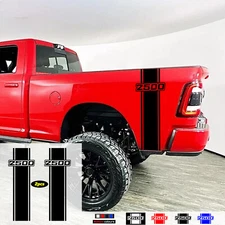 x2 Car Body Side Stripe Graphics Vinyl Decal Pickup Stickers For Dodge Ram 2500