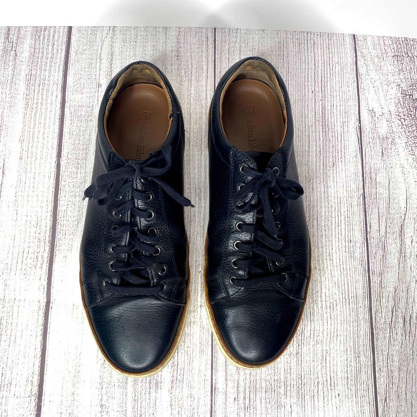 SAOLA Allen Edmonds "PORTER CITY" Sneakers Derby Casual Uomo 10.5 D Pelle Nero