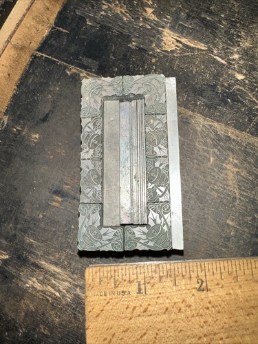 Printing Blocks “ Bells & Leaves “ Lead Blocks, Great Details! - Picture 6 of 11