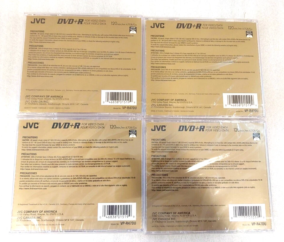 JVC Recordable DVD+R Disc 1-4x High Speed 120 min. 4.7 GB. SEALED. - Image 4 of 4