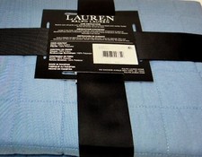 New Lauren Ralph Lauren Cotton ASHER Euro Sham 26"x26"  Blue New
