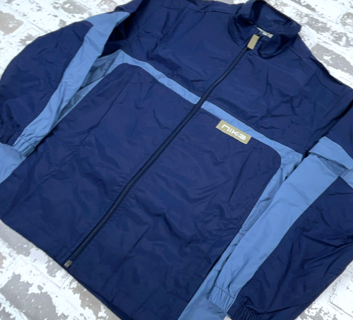 Vintage Nike Jacket Boys Large Blue Windbreaker Track Suit Warm Up Youth Y2K 00s - Picture 2 of 11