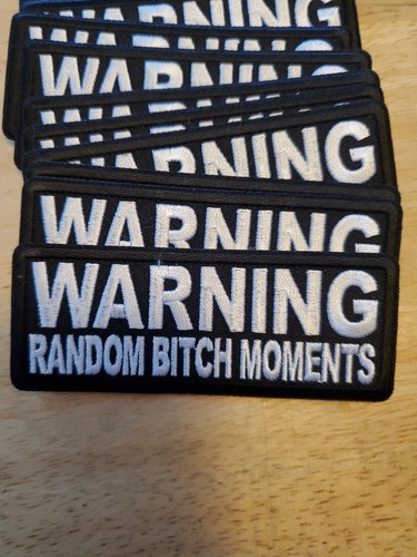 LADIES "RANDOM B!TCH MOMENTS" PATRIOTIC BIKER PATCH NEW NICE - Picture 2 of 2