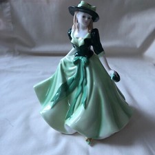 Royal Worcester Holly Les Petites 2005 5.5” Lady Figurine In Green by Jack Glyn