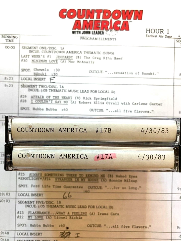 4/30/83 JOHN LEADER'S COUNTDOWN AMERICA, PRINCE, DEF LEPPARD, DURAN DURAN, STYX - Image 2 of 4