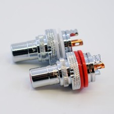 10pcs Rhodium Brass RCA Female Socket Chassis Connector Phono Amp Audio Plug