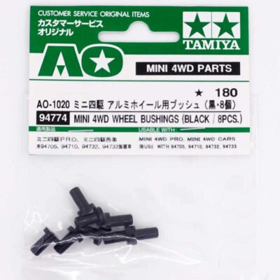 Tamiya 94774 AO-1020 Mini 4WD Wheel Bushing Bush(8pcs,Black)For