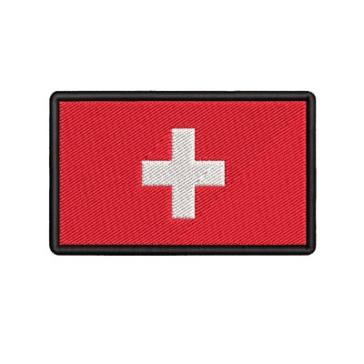 Switzerland Flag Patch Embroidered Iron-on Badge DIY Applique