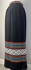 Vintage 1950  s Artes Guatemaltecas Embroidered Maxi Skirt Made In Guatemala XS