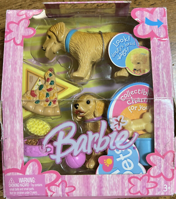 Barbie バービー I LOVE PETS Barbie I Love Pets Dogs I Heart Pets Golden Retriever Pizza